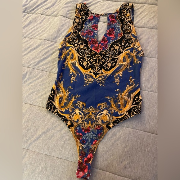 Intimately Free People Women's Baroque Floral Thong Bodysuit xs - Picture 11 of 16
